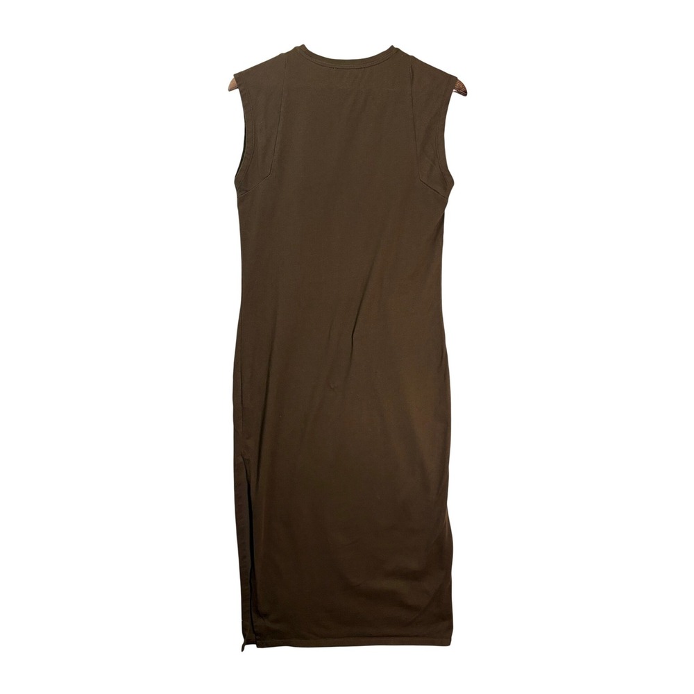 FRAME Womens Le Muscle Midi T Shirt Dress M Chocolate Organic Cotton Minimalist - Picture 3 of 8